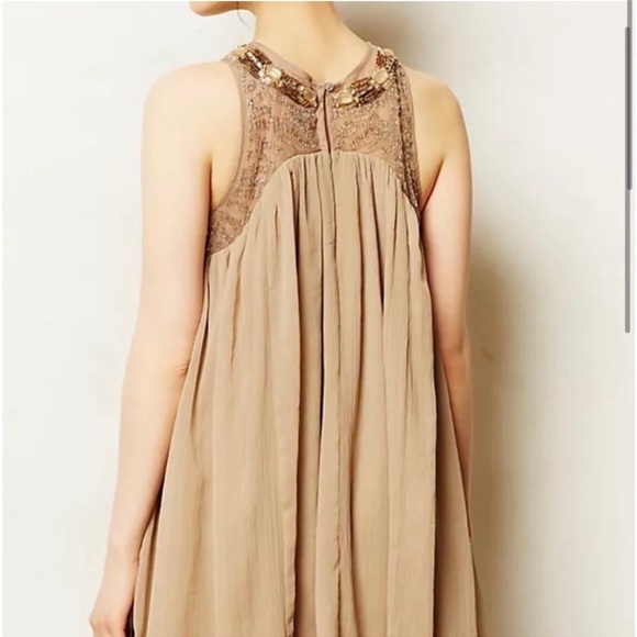 Anthropologie Moulinette Soeurs Boho Chiffon Bejeweled Babydoll Dress - Picture 4 of 15
